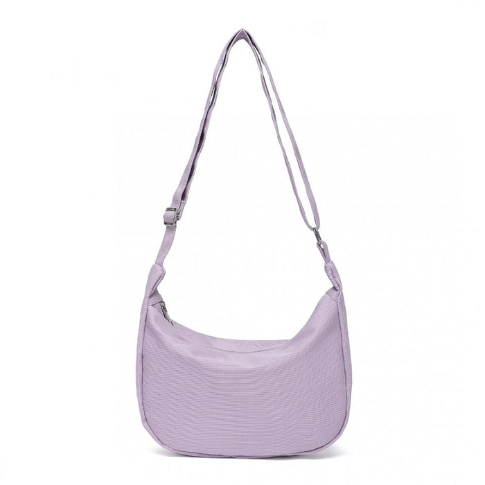 S2314 - Water-resistant Portable Crescent Shoulder Cross Body Bag - Purple