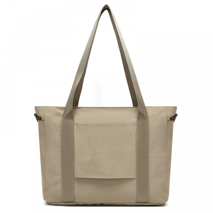 TVK2515 - Kono Comfortable and Easy-Carry Large-Capacity Travel Tote with Laptop Sleeve, Trolley Sleeve and Crossbody Strap - Khaki
