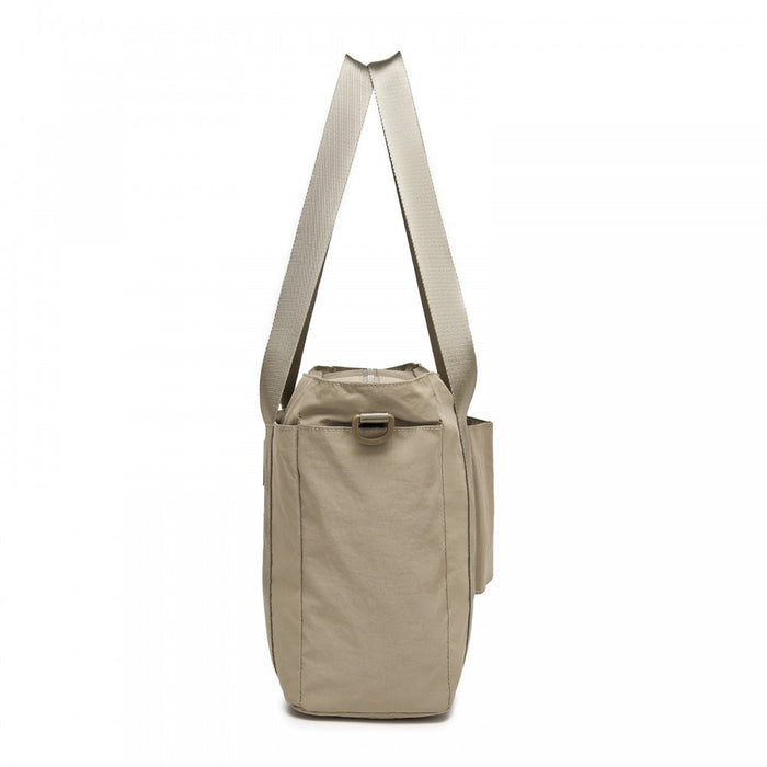 TVK2515 - Kono Comfortable and Easy-Carry Large-Capacity Travel Tote with Laptop Sleeve, Trolley Sleeve and Crossbody Strap - Khaki