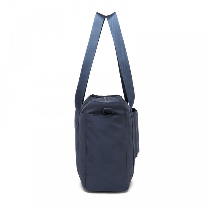 TVK2515 - Kono Comfortable and Easy-Carry Large-Capacity Travel Tote with Laptop Sleeve, Trolley Sleeve and Crossbody Strap - Navy