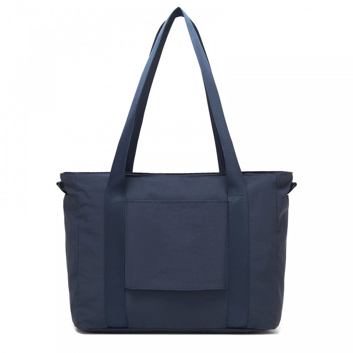 TVK2515 - Kono Comfortable and Easy-Carry Large-Capacity Travel Tote with Laptop Sleeve, Trolley Sleeve and Crossbody Strap - Navy