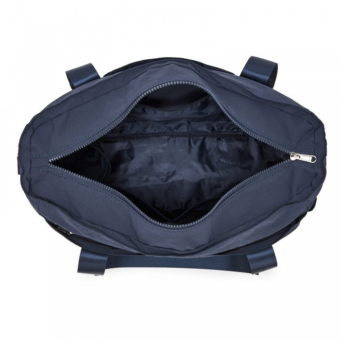 TVK2515 - Kono Comfortable and Easy-Carry Large-Capacity Travel Tote with Laptop Sleeve, Trolley Sleeve and Crossbody Strap - Navy