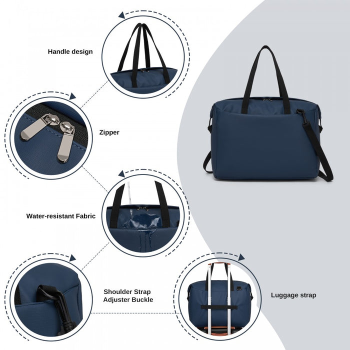 TVK2522 - Kono 40×30×20cm Cabin Approved Travel Bag - Versatile Carry-On Shoulder Bag for Travel, Gym, Business & Daily Use - Navy
