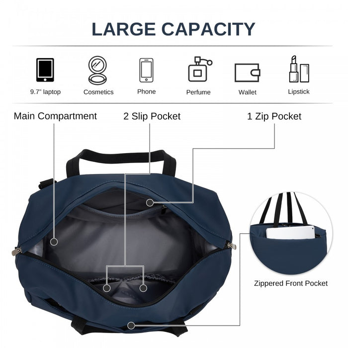 TVK2522 - Kono 40×30×20cm Cabin Approved Travel Bag - Versatile Carry-On Shoulder Bag for Travel, Gym, Business & Daily Use - Navy