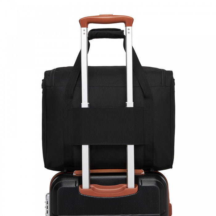 TVK2526 - Kono Spacious Airline-Approved Cabin Travel Duffel (40×30×20 cm) - Roomy Weekender with U-Zip Opening - Black