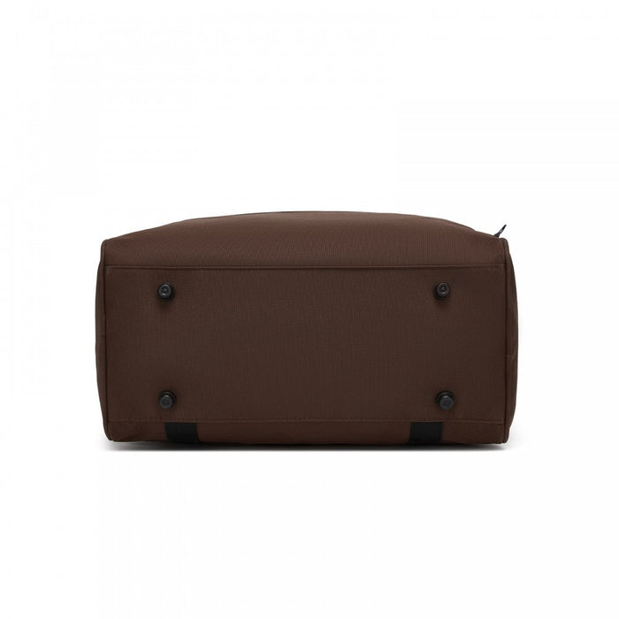 TVK2526 - Kono Spacious Airline-Approved Cabin Travel Duffel (40×30×20 cm) - Roomy Weekender with U-Zip Opening - Brown