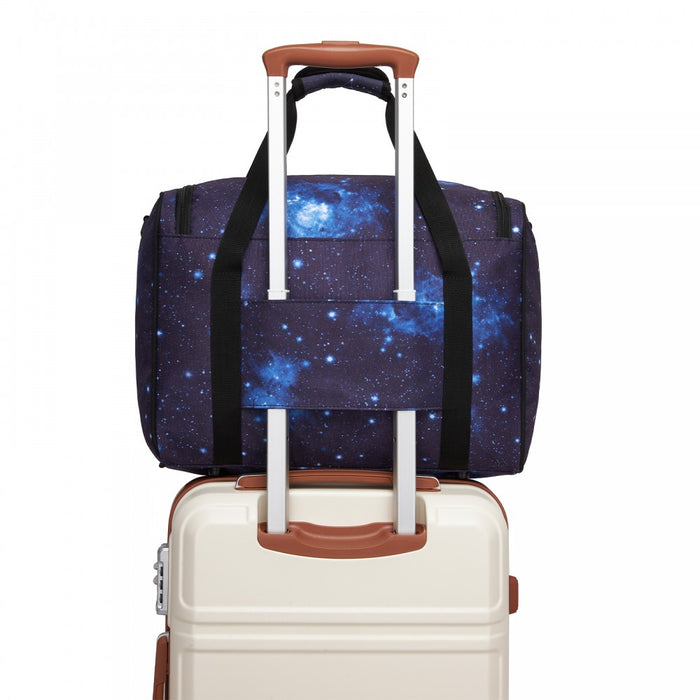 TVK2526 - Kono Spacious Airline-Approved Cabin Travel Duffel (40×30×20 cm) - Roomy Weekender with U-Zip Opening - Galaxy Blue