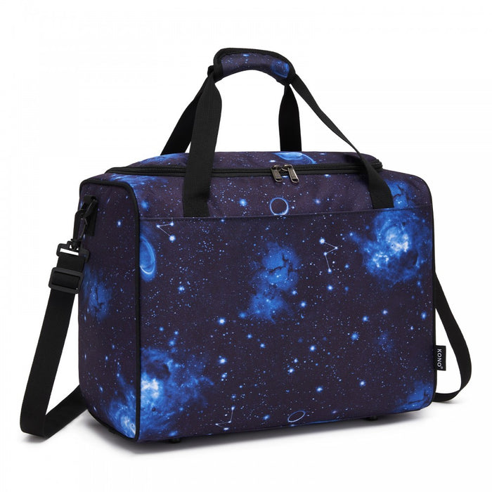 TVK2526 - Kono Spacious Airline-Approved Cabin Travel Duffel (40×30×20 cm) - Roomy Weekender with U-Zip Opening - Galaxy Blue