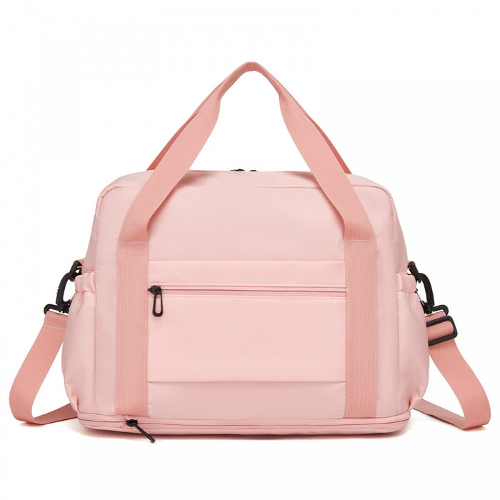 TVK2613 - Kono Expandable Cabin Travel Bag 40×30×20cm - Large Capacity, Water-Resistant, Multi-Compartment Weekend & Carry-On Tote - Pink