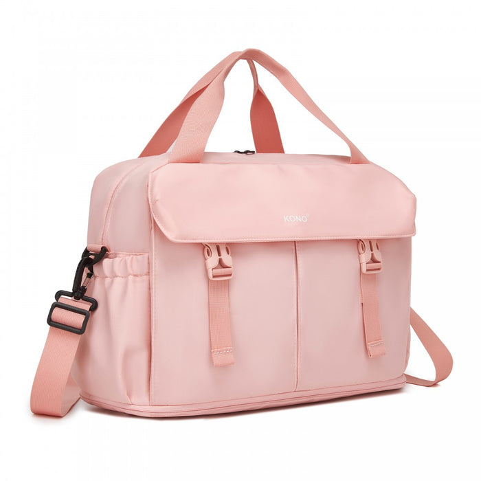 TVK2613 - Kono Expandable Cabin Travel Bag 40×30×20cm - Large Capacity, Water-Resistant, Multi-Compartment Weekend & Carry-On Tote - Pink