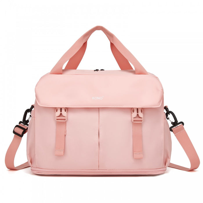 TVK2613 - Kono Expandable Cabin Travel Bag 40×30×20cm - Large Capacity, Water-Resistant, Multi-Compartment Weekend & Carry-On Tote - Pink