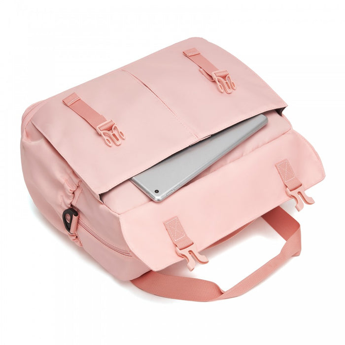 TVK2613 - Kono Expandable Cabin Travel Bag 40×30×20cm - Large Capacity, Water-Resistant, Multi-Compartment Weekend & Carry-On Tote - Pink
