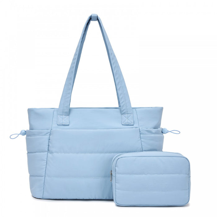 TVN2621 - 2-Piece Women's Tote Bag Set, Water Repellent Handbag with Laptop Compartment for Commute Travel And Outings - Blue