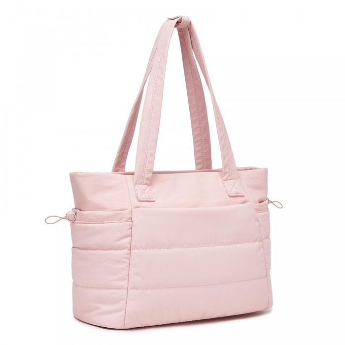 TVN2621 - 2-Piece Women's Tote Bag Set, Water Repellent Handbag with Laptop Compartment for Commute Travel And Outings - Pink