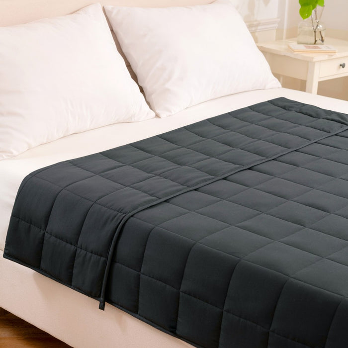 W-BLANKET - Good Nite Weighted Blanket 125×180 cm - Glass Beads, Breathable Microfibre, Even Weight for Calm, Cosy Sleep - Grey