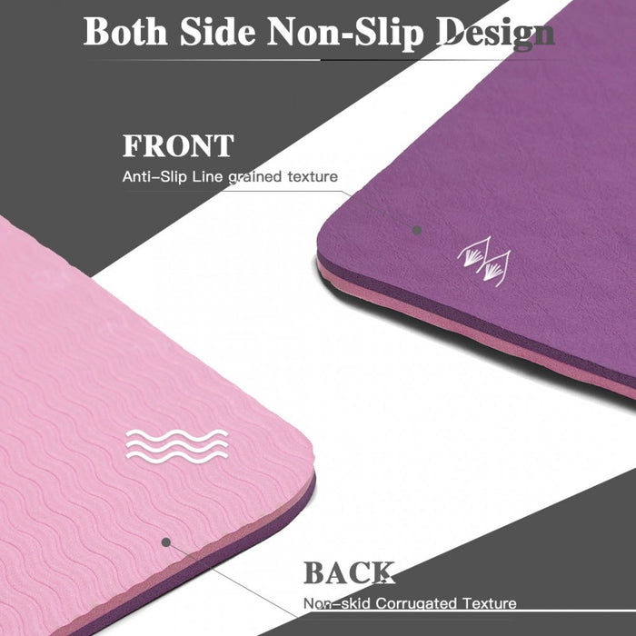 Yoga-1 - Kono TPE Non-slip Classic Yoga Mat - Purple And Pink